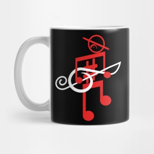 Noteman sheet music man (white treble key) Mug